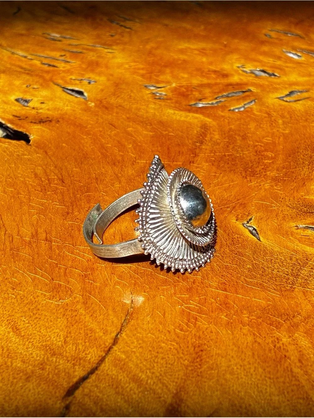 Sterling Silver Sunburst  Filigree Ring - Women Jewelry